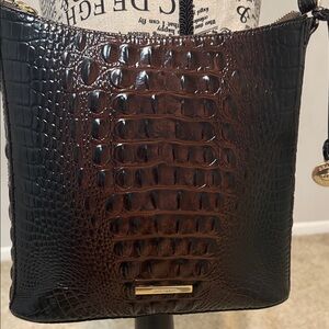 Brahmin Katie Cocoa Ombre Melbourne Croc-Embossed Crossbody Bag